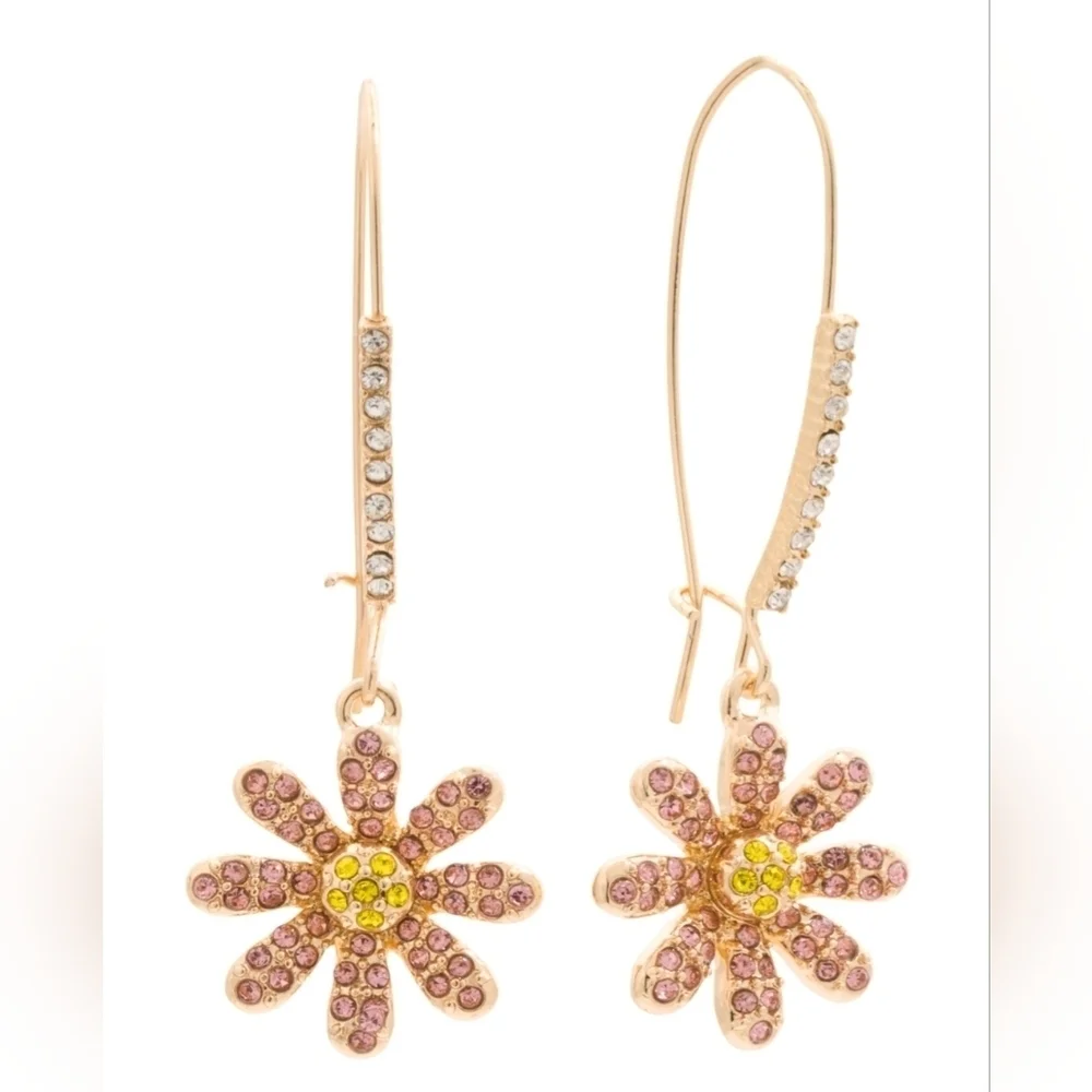 Betsey Johnson Shepherd Hook Daisy Earrings